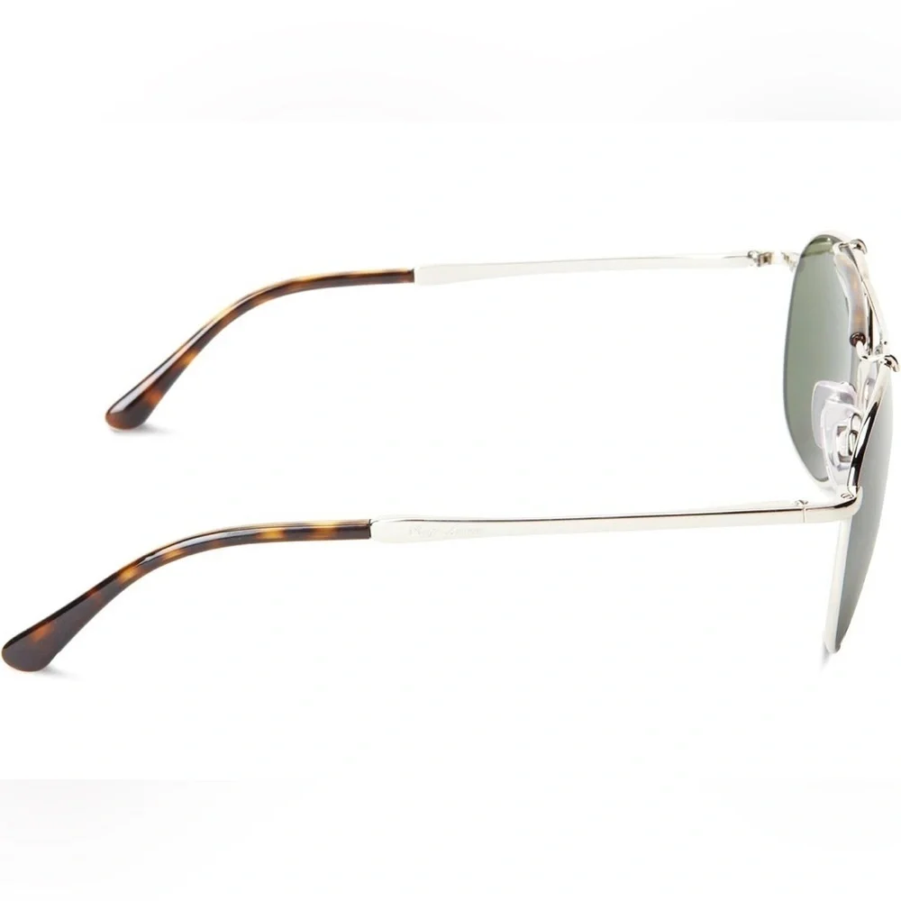 Ralph Lauren Unisex Aviator Pilot Sunglasses PH 3078-P 9001/31, Silver/Green